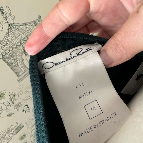 Oscar De La Renta Green Knit Wool and Fur Couture Dress - M - Picture 7 of 9